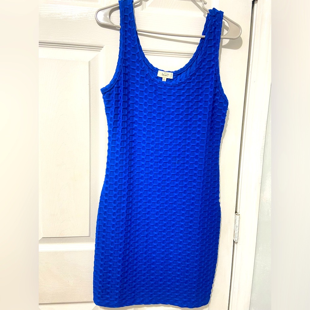 This royal blue short stretch dress.